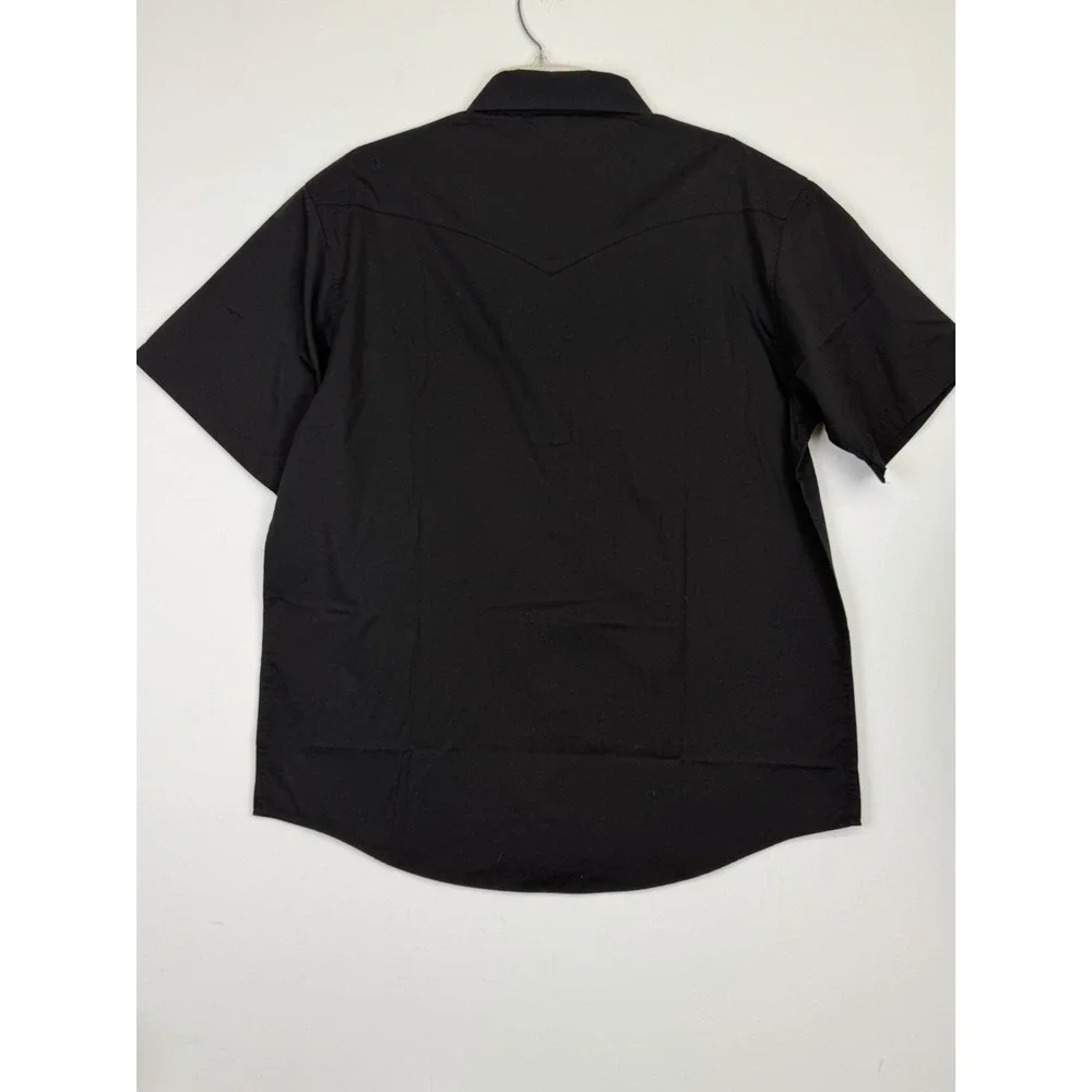 Coevals Club Pearl Snap Shirt Men's Large Black Short Sleeve Western - Picture 6 of 6